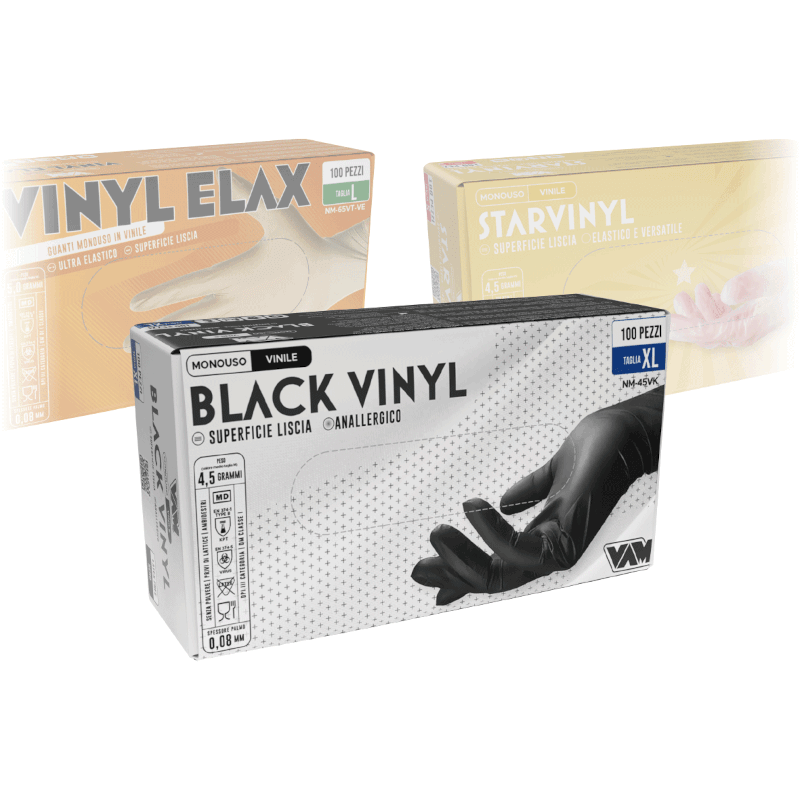 guanti in vinile monouso economici e dermocompatibili