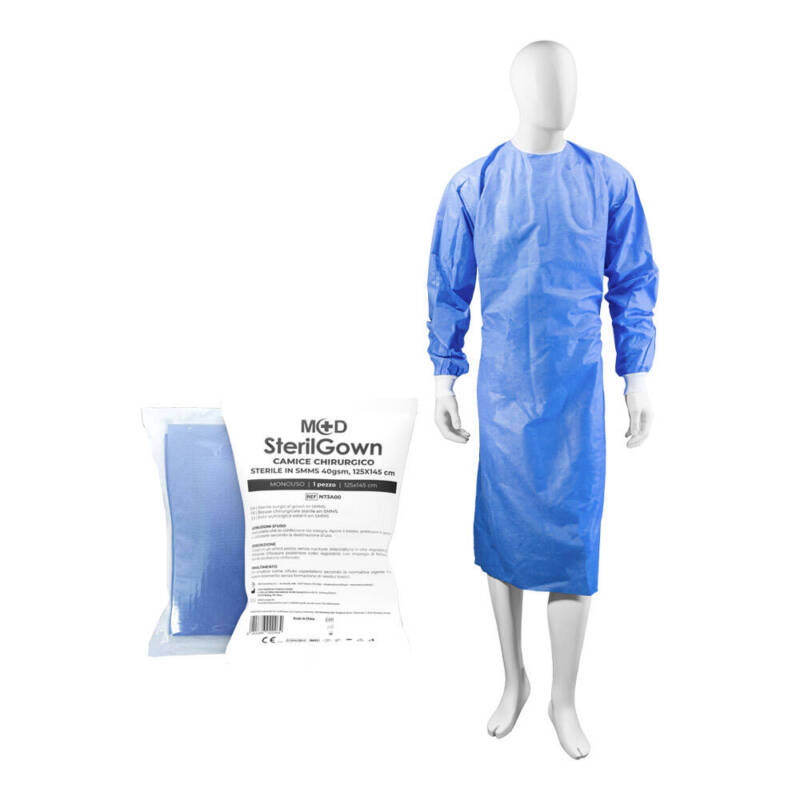CAMICE CHIRURGICO STERILE IN SMMS BLU 40 GSM