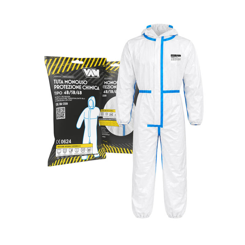 TUTA PROTEZIONE CHIMICA 4B-5B-6B IN PLP+PE 65 GSM