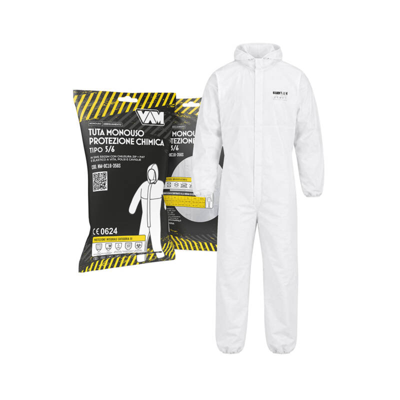 TUTA PROTEZIONE CHIMICA 5-6 IN SMS 55 GSM